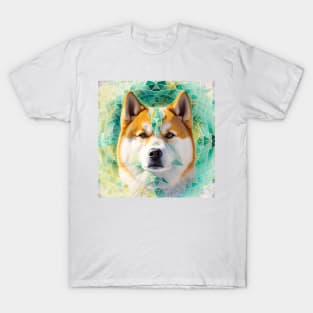 A Fractal Design of An Akita Inu T-Shirt